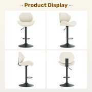 Hawsaiy Swivel Bar Stools Set of 2/4, Adjustable Height Faux Leather Bar Stools with Back, Double-Layer Upholstered Counter Height Bar Chairs for Kitchen Island