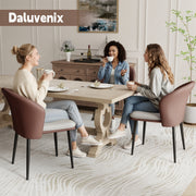 Hawsaiy Faux Leather Dining Chairs Set of 2/4/6, Modern Curved Back Upholstered Kitchen Side Chairs with Metal Legs