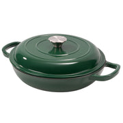 Kerilyn 3 Quart Enameled Shallow Cast Iron Dutch Oven with Lid, Dual Handles Dutch Pots for Cooking, Stewing, Heavy-Duty & Nonstick, Oven Safe up to 500° F, Works on All Stovetops, Dark Blue