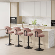 Nalupatio Modern Bar Stools Set of 2, Ergonomic Double-Layer Upholstered Bar Stools with Back, Adjustable Swivel Barstools for Kitchen Island, Drak Grey