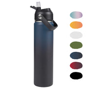 Hawsaiy 24oz Stainless Steel Water Bottles, Double Wall with Straw Lid, BPA-Free, Leakproof, for Travel & School, Multicolor