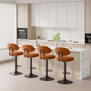 Nalupatio Modern Bar Stools Set of 2, Ergonomic Double-Layer Upholstered Bar Stools with Back, Adjustable Swivel Barstools for Kitchen Island, Drak Grey