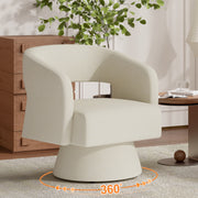 Hawsaiy Swivel Barrel Accent Chair Set of 1/2, Linen Fabric Upholstered Armchair with Wood Frame & Spring Support,Modern Comfy Lounge Sofa Chair with Round Back for Reading Living Room Bedroom