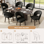 Hawsaiy Upholstered Dining Chairs Set of 2/4/6, Mid Century Modern Dining Chairs with Solid Wood Legs, Curved Back Kitchen Chairs, Farmhouse Side Chairs for Dining Room