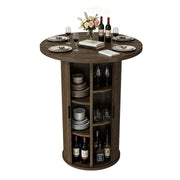 Hawsaiy Round Bar Table with Storage, 31.5