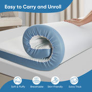 Nalupatio 3 Inch Firm Mattress Topper King Size 76x80 Inch Extra Support, Gel-Infused High-Density Memory Foam Mattress Bed Topper for Pain Relief, CertiPUR-US Certified