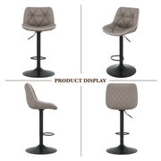 Hawsaiy Bar Stools Set of 2/4, Adjustable Swivel Counter Height Bar Stools with Back, Upholstered Modern Barstools with Diamond Stitching