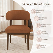 Hawsaiy Dining Chairs Set of 2/4/6, Upholstered Kitchen & Dining Room Chairs with Solid Wood Frame, Curved Back Side Chairs
