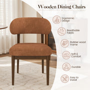 Hawsaiy Dining Chairs Set of 2/4/6, Upholstered Kitchen & Dining Room Chairs with Solid Wood Frame, Curved Back Side Chairs