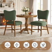 Hawsaiy Dining Chairs Set of 2/4/6, Upholstered Fabric Dining Room Chairs, Mid Century Modern Kitchen Chairs with Solid Wood Legs & Cross-Brace Support, Farmhouse Side Chairs for Dining Room