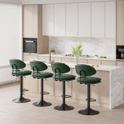 Nalupatio Modern Bar Stools Set of 2, Ergonomic Double-Layer Upholstered Bar Stools with Back, Adjustable Swivel Barstools for Kitchen Island, Drak Grey