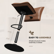Hawsaiy Bar Stools Set of 2/3/4, Adjustable Swivel Bar Chairs with Thick Padded Seat, Faux Leather Upholstered Counter Height Bar Stools with Storage Pocket for Kitchen Island