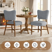 Hawsaiy Dining Chairs Set of 2/4/6, Upholstered Fabric Dining Room Chairs, Mid Century Modern Kitchen Chairs with Solid Wood Legs & Cross-Brace Support, Farmhouse Side Chairs for Dining Room
