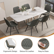 Nalupatio Dining Chairs Set of 2 Modern Upholstered Dining Table Chairs with High Back Ergonomic Leather Dining Room Chairs for Kitchen Living Room Dark Brown