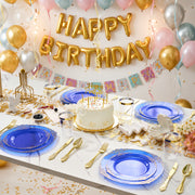 Hawsaiy 350PCS Gold Disposable Dinnerware Set for 50 Guests, Lace Design Plastic Plate Sets, Gold Silverware, Cups & Napkins – Party Supplies for Weddings, Birthdays, Holidays