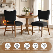 Hawsaiy Dining Chairs Set of 2/4/6, Upholstered Fabric Dining Room Chairs, Mid Century Modern Kitchen Chairs with Solid Wood Legs & Cross-Brace Support, Farmhouse Side Chairs for Dining Room