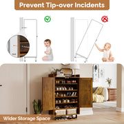 Hawsaiy Entrance Shoe Cabinet with Doors, 6-Tier Farmhouse Shoe Storage Organizer with Adjustable Shelves, Holds 18-24 Pairs, Entryway Shoe Rack Cabinet with Metal Legs