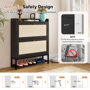 Hawsaiy Slim Entryway Shoe Storage Cabinet with 2/3 Flip Drawers, Narrow Freestanding Shoe Organizer Holds 16–20 Pairs, Space-Saving Wooden Shoe Rack for Hallway, Foyer