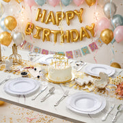 Hawsaiy 350PCS Gold Disposable Dinnerware Set for 50 Guests, Lace Design Plastic Plate Sets, Gold Silverware, Cups & Napkins – Party Supplies for Weddings, Birthdays, Holidays