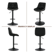 Hawsaiy Bar Stools Set of 2/4, Adjustable Swivel Counter Height Bar Stools with Back, Upholstered Modern Barstools with Diamond Stitching
