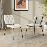 Hawsaiy Dining Chairs Set of 2, Mid Century Modern Upholstered PU Leather Kitchen Dining Room Accent Chairs with Metal Legs,Bentwood Cushion Seat for Living Room,Bedrooms