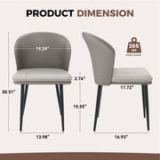 Hawsaiy Faux Leather Dining Chairs Set of 2/4/6, Modern Curved Back Upholstered Kitchen Side Chairs with Metal Legs
