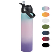 Hawsaiy 24oz Stainless Steel Water Bottles, Double Wall with Straw Lid, BPA-Free, Leakproof, for Travel & School, Multicolor