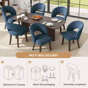 Hawsaiy Upholstered Dining Chairs Set of 2/4/6, Mid Century Modern Dining Chairs with Solid Wood Legs, Curved Back Kitchen Chairs, Farmhouse Side Chairs for Dining Room