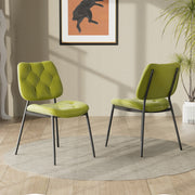 Hawsaiy Dining Chairs Set of 2, Mid Century Modern Upholstered PU Leather Kitchen Dining Room Accent Chairs with Metal Legs,Bentwood Cushion Seat for Living Room,Bedrooms