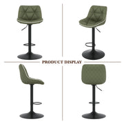 Hawsaiy Bar Stools Set of 2/4, Adjustable Swivel Counter Height Bar Stools with Back, Upholstered Modern Barstools with Diamond Stitching