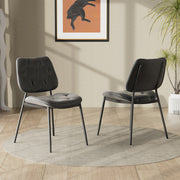 Hawsaiy Dining Chairs Set of 2, Mid Century Modern Upholstered PU Leather Kitchen Dining Room Accent Chairs with Metal Legs,Bentwood Cushion Seat for Living Room,Bedrooms