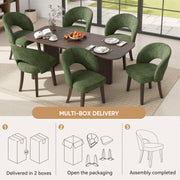 Hawsaiy Upholstered Dining Chairs Set of 2/4/6, Mid Century Modern Dining Chairs with Solid Wood Legs, Curved Back Kitchen Chairs, Farmhouse Side Chairs for Dining Room