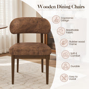 Hawsaiy Dining Chairs Set of 2/4/6, Upholstered Kitchen & Dining Room Chairs with Solid Wood Frame, Curved Back Side Chairs