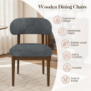 Hawsaiy Dining Chairs Set of 2/4/6, Upholstered Kitchen & Dining Room Chairs with Solid Wood Frame, Curved Back Side Chairs