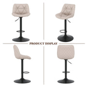 Hawsaiy Bar Stools Set of 2/4, Adjustable Swivel Counter Height Bar Stools with Back, Upholstered Modern Barstools with Diamond Stitching