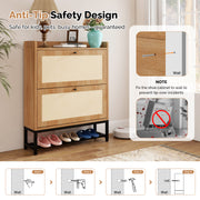 Hawsaiy Slim Entryway Shoe Storage Cabinet with 2/3 Flip Drawers, Narrow Freestanding Shoe Organizer Holds 16–20 Pairs, Space-Saving Wooden Shoe Rack for Hallway, Foyer