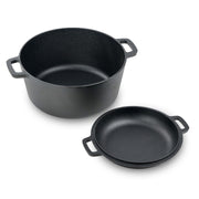 Hawsaiy 6.5QT Pre-Seasoned Cast Iron Dutch Oven with Lid, Ideal for Bread Baking, Sourdough, Frying, BBQ & Camping - Dual Handles, Skillet Pan Set for Indoor & Outdoor Use