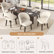 Hawsaiy Upholstered Dining Chairs Set of 2/4/6, Mid Century Modern Dining Chairs with Solid Wood Legs, Curved Back Kitchen Chairs, Farmhouse Side Chairs for Dining Room