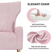 Hawsaiy Mid Century Modern Velvet Accent Chair Set of 1/2, High Back Armchair with Metal Legs, Upholstered Comfy Chair for Living Room and Bedroom