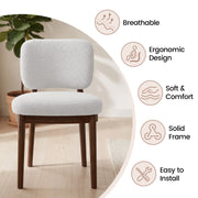 Hawsaiy Wooden Dining Chairs Set of 2/4/6, Boucle Upholstered Dining Room Chairs with Solid Wood Legs, Mid Century Modern Kitchen Chairs, Farmhouse Side Chairs with Back for Dining Room