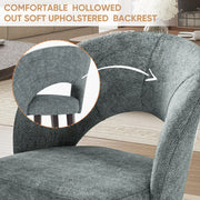 Hawsaiy Upholstered Dining Chairs Set of 2/4/6, Mid Century Modern Dining Chairs with Solid Wood Legs, Curved Back Kitchen Chairs, Farmhouse Side Chairs for Dining Room