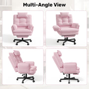 Hawsaiy Big and Tall Office Chair with Footrest, Ergonomic Executive Desk Chair with Flip-Up Arms, Reclining High Back Computer Chair with Headrest & Side Pockets