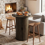 Hawsaiy Round Bar Table with Storage, 31.5