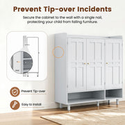 Hawsaiy Shoe Cabinet with 3 Doors, 6 Adjustable Shelves, Shoe Storage Cabinet for 24–30 Pairs, Modern Farmhouse Entryway Shoe Organizer with Open Bottom Shelf