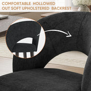 Hawsaiy Upholstered Dining Chairs Set of 2/4/6, Mid Century Modern Dining Chairs with Solid Wood Legs, Curved Back Kitchen Chairs, Farmhouse Side Chairs for Dining Room