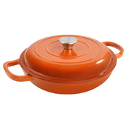 Hawsaiy 3 Quart Enameled Shallow Cast Iron Dutch Oven with Lid, Dual Handles Dutch Pots for Cooking, Stewing, Heavy-Duty & Nonstick, Oven Safe up to 500° F, Works on All Stovetops
