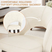 Hawsaiy Upholstered Dining Chairs Set of 2/4/6, Mid Century Modern Dining Chairs with Solid Wood Legs, Curved Back Kitchen Chairs, Farmhouse Side Chairs for Dining Room