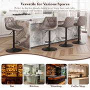 Hawsaiy Bar Stools Set of 2/4, Adjustable Swivel Counter Height Bar Stools with Back, Upholstered Modern Barstools with Diamond Stitching