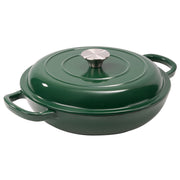 Kerilyn 3 Quart Enameled Shallow Cast Iron Dutch Oven with Lid, Dual Handles Dutch Pots for Cooking, Stewing, Heavy-Duty & Nonstick, Oven Safe up to 500° F, Works on All Stovetops, Dark Blue