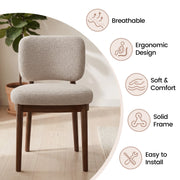 Hawsaiy Wooden Dining Chairs Set of 2/4/6, Boucle Upholstered Dining Room Chairs with Solid Wood Legs, Mid Century Modern Kitchen Chairs, Farmhouse Side Chairs with Back for Dining Room
